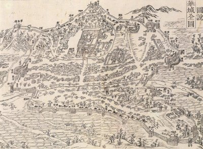 Mappa militare della Fortezza di Hwaseong, dal Hwaseong Uigwe da Unknown